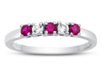 FJC Finejewelers 2.5mm Created Ruby and White Topaz Band / Ring