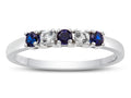 FJC Finejewelers 2.5mm Created Sapphire and White Topaz Band / Ring