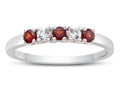 FJC Finejewelers 2.5mm Garnet and White Topaz Band / Ring