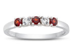 FJC Finejewelers 2.5mm Garnet and White Topaz Band / Ring