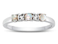 FJC Finejewelers 2.5mm Opal and White Topaz Band / Ring