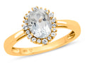 FJC Finejewelers 10k Yellow Gold 8x6mm Oval White Topaz with White Topaz accent stones Halo Ring