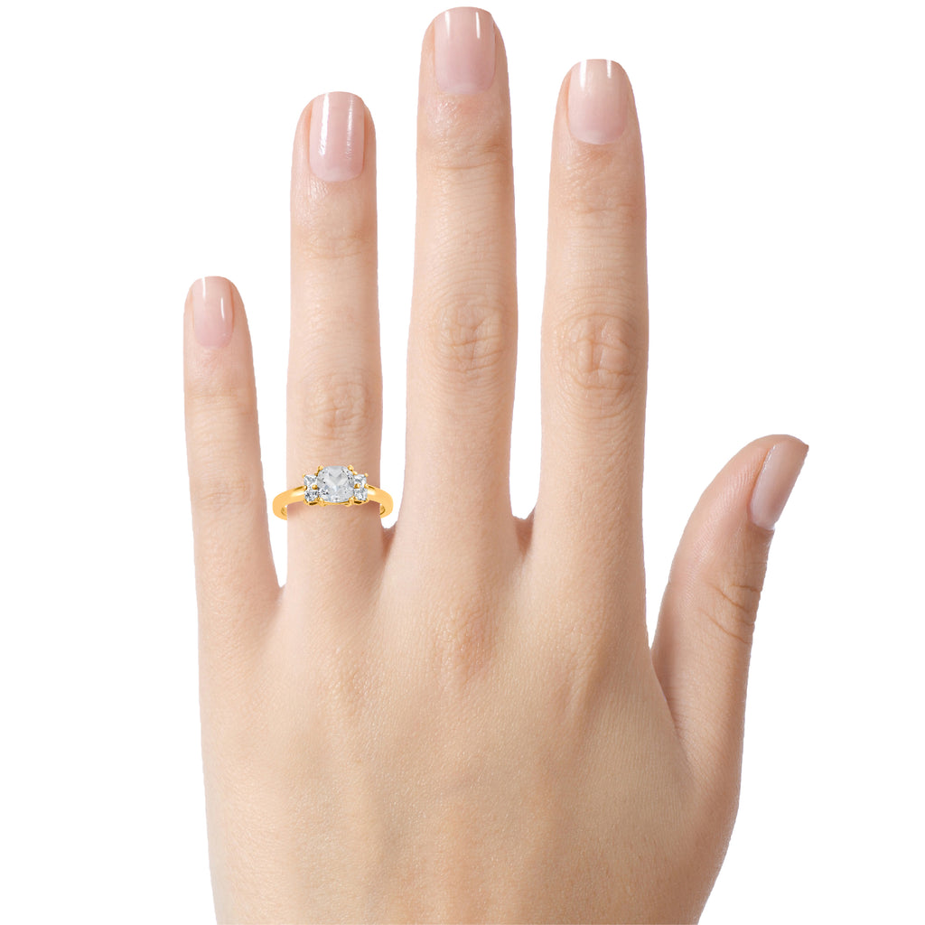 FJC Finejewelers 6x6mm Cushion-Cut White Topaz Ring