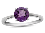 FJC Finejewelers 10k White Gold 7mm Solitaire Round Amethyst Ring