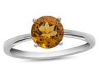 FJC Finejewelers 10k White Gold 7mm Solitaire Round Citrine Ring