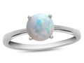 FJC Finejewelers 10k White Gold 7mm Solitaire Round Created Opal Ring