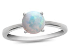 FJC Finejewelers 10k White Gold 7mm Solitaire Round Created Opal Ring