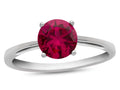 FJC Finejewelers 10k White Gold 7mm Solitaire Round Created Ruby Ring