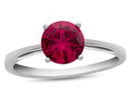 FJC Finejewelers 10k White Gold 7mm Solitaire Round Created Ruby Ring