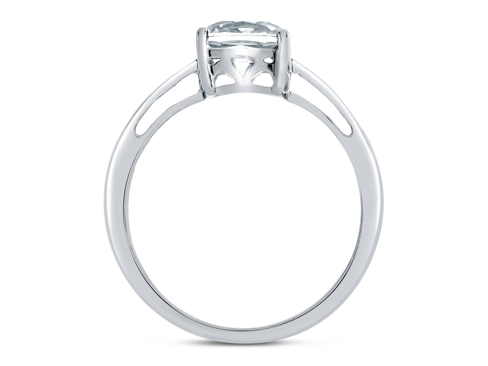 FJC Finejewelers 10k White Gold 7mm Solitaire Cushion-Cut Peridot Ring