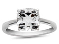 FJC Finejewelers 10k White Gold 7mm Solitaire Cushion-Cut White Topaz Ring