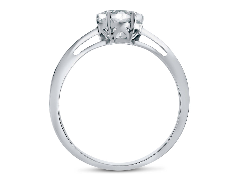 FJC Finejewelers 10k White Gold 7mm Solitaire Heart Shaped Amethyst Ring