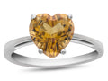 FJC Finejewelers 10k White Gold 7mm Solitaire Heart Shaped Citrine Ring