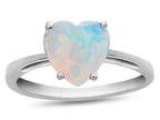 FJC Finejewelers 10k White Gold 7mm Solitaire Heart Shaped Created Opal Ring