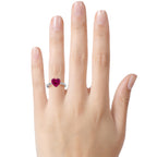 FJC Finejewelers 10k White Gold 7mm Solitaire Heart Shaped Created Ruby Ring