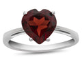 FJC Finejewelers 10k White Gold 7mm Solitaire Heart Shaped Garnet Ring