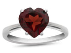 FJC Finejewelers 10k White Gold 7mm Solitaire Heart Shaped Garnet Ring