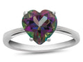 FJC Finejewelers 10k White Gold 7mm Solitaire Heart Shaped Mystic Topaz Ring