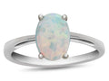 FJC Finejewelers 10k White Gold 7x5mm Solitaire Oval Created Opal Ring