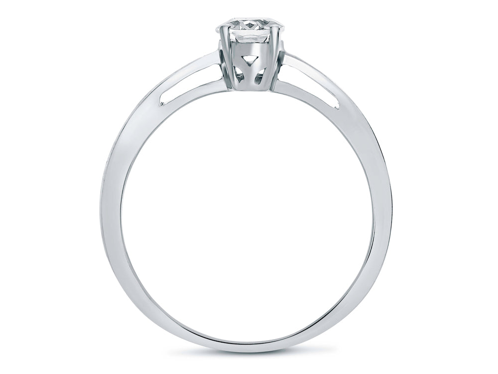 FJC Finejewelers 10k White Gold 7x5mm Solitaire Oval Created Pink Sapphire Ring