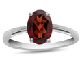 FJC Finejewelers 10k White Gold 7x5mm Solitaire Oval Garnet Ring