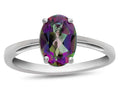 FJC Finejewelers 10k White Gold 7x5mm Solitaire Oval Mystic Topaz Ring
