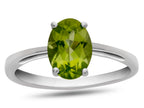 FJC Finejewelers 10k White Gold 7x5mm Solitaire Oval Peridot Ring