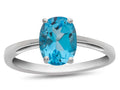 FJC Finejewelers 10k White Gold 7x5mm Solitaire Oval Swiss Blue Topaz Ring