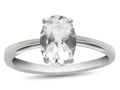 FJC Finejewelers 10k White Gold 7x5mm Solitaire Oval White Topaz Ring