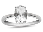 FJC Finejewelers 10k White Gold 7x5mm Solitaire Oval White Topaz Ring