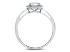 FJC Finejewelers 10k White Gold 6mm Round Amethyst with White Topaz accent stones Halo Ring
