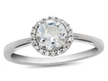 FJC Finejewelers 10k White Gold 6mm Round White Topaz with White Topaz accent stones Halo Ring