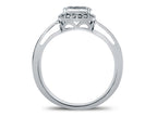 FJC Finejewelers 10k White Gold 6mm Cushion-Cut Amethyst with White Topaz accent stones Halo Ring