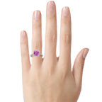 FJC Finejewelers 10k White Gold 6mm Cushion-Cut Created Pink Sapphire with White Topaz accent stones Halo Ring