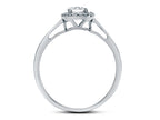 FJC Finejewelers 10k White Gold 7x5mm Oval White Topaz with White Topaz accent stones Halo Ring