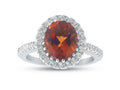 FJC Finejewelers Sterling Silver 3.20 cttw 8x10mm Oval Citrine and White Topaz accent stones Halo Ring