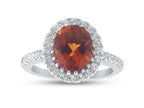 FJC Finejewelers Sterling Silver 3.20 cttw 8x10mm Oval Citrine and White Topaz accent stones Halo Ring