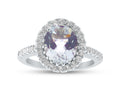 FJC Finejewelers Sterling Silver 3.75 cttw 8x10mm Oval White Topaz and White Topaz accent stones Halo Ring