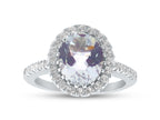 FJC Finejewelers Sterling Silver 3.75 cttw 8x10mm Oval White Topaz and White Topaz accent stones Halo Ring