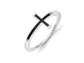 FJC Finejewelers 14k White Gold Antiqued Sideways Cross Ring