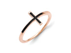 FJC Finejewelers 14k Rose Gold Antiqued Sideways Cross Ring