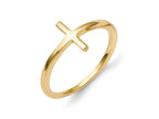 FJC Finejewelers 14k Yellow Gold Sideways Cross Ring
