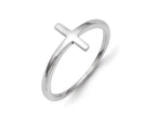 FJC Finejewelers 14k White Gold Sideways Cross Ring