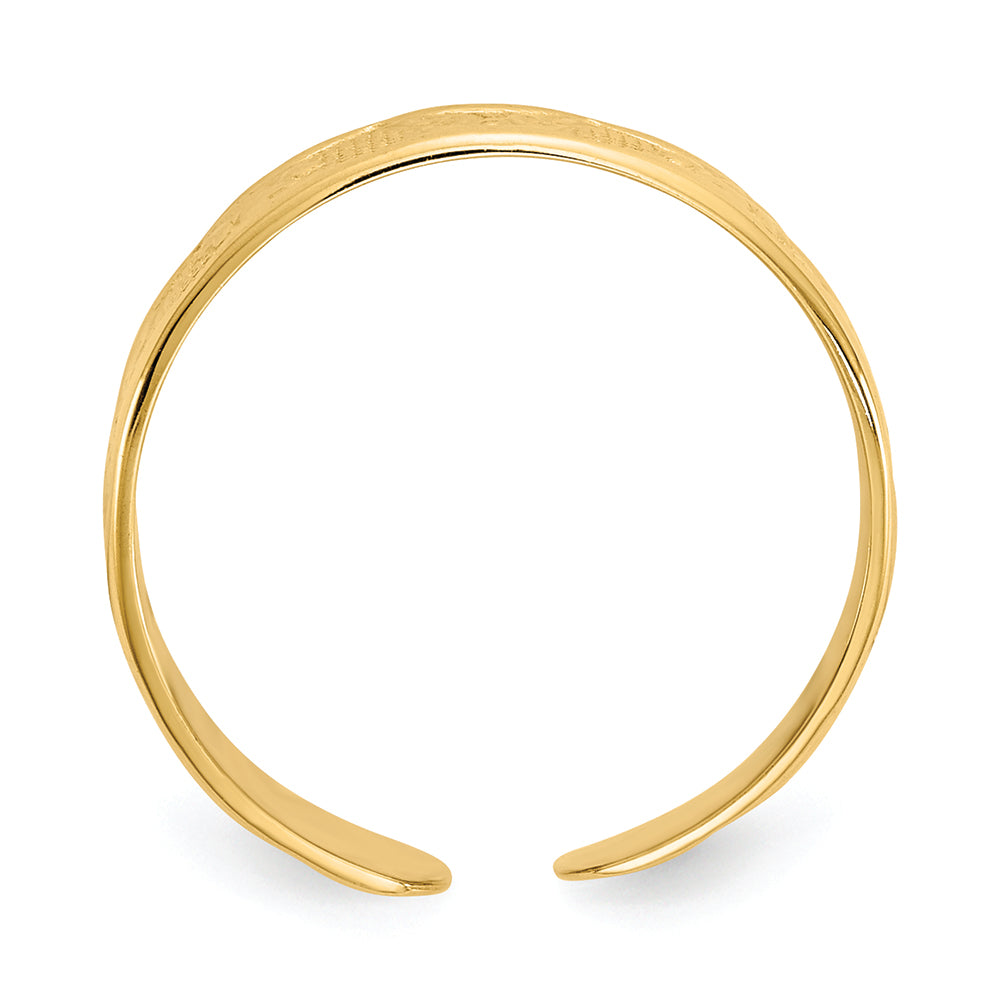 FJC Finejewelers 14k Yellow Gold Adjustable Flat Polished Band Toe Ring 3mm wide