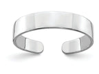 FJC Finejewelers 14k White Gold Adjustable Flat Polished Band Toe Ring 3mm wide
