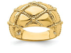 FJC Finejewelers 14k Yellow Gold Quilted Rope Solid Dome with Criss-cross Charm