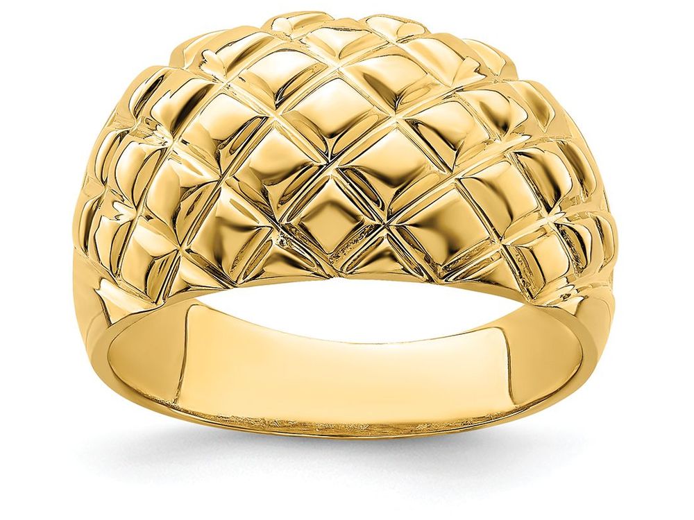 FJC Finejewelers 14k Yellow Gold Basket Weave Pattern Dome Charm