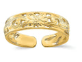 FJC Finejewelers 14k Yellow Gold Adjustable Flower Center Leaf Trim Toe Ring