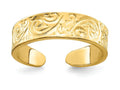 FJC Finejewelers 14k Yellow Gold Adjustable Scroll Pattern Toe Ring
