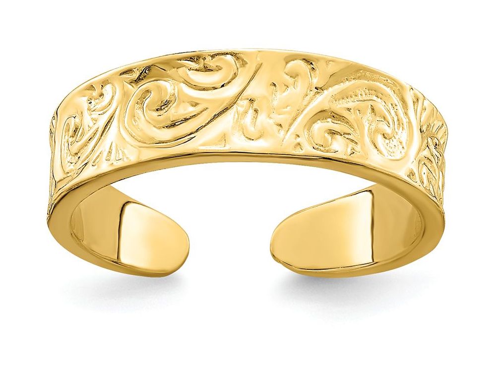 FJC Finejewelers 14k Yellow Gold Adjustable Scroll Pattern Toe Ring